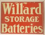 Vtg DST Flange Willard Batteries Adv. Sign