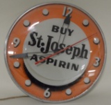PAM St. Joseph Aspirin Lighted Advertising Clock