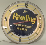 PAM Reading Premium Beer Lighted Advertising Clock