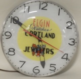 Elgin Watches Cortland Jewlers Lighted Adv Clock