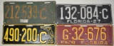 1921-1928 Florida License Plate Lot