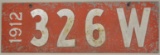 1912 Wisconsin 3-Digit License Plate