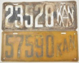 1915 & 1916 Kansas License Plate Lot