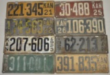 1921-1928 Kansas License Plate Lot