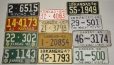 1940-1950 Kansas License Plate Lot