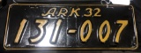 2- 1932 Arkansas License Plates