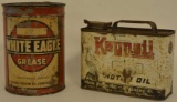 Lot of Two White Eagle Oil Cans