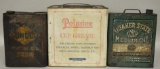 Lot Of Three Early Oil Cans