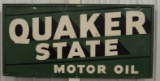 Large SST Embossed Quaker State Motor Oil Adv Sign