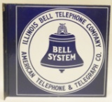 Illinois Bell Telephone Porcelain Flange sign