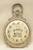 Cast Iron Bowers Watch Repair Frame & Sign