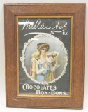 Wallace & Co Chocolates Bon-Bons  Framed Sign