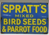 DSP Spratt's Bird Seed & Parrot Food Adv Sign