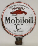 Early Gargoyle Mobiloil C Lubester Porcelain Sign