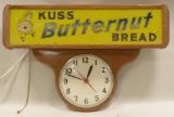 Vtg Kuss Butternut Bread Lighted Advertising Clock