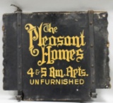 Vtg Pleasant Homes Apartment Advertising Wood Sign