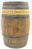 Knight's Sweet Pickels Wooden Barrel Keg