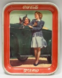 Original 1942 Coca-Cola Girls At Car Serving Tray