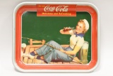 Original 1940 Coca-Cola Girl Fishing Serving Tray