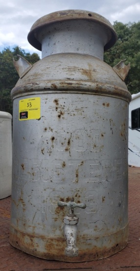 Hood Registered 1943 milk can with spout