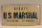 Vintage U.S. Deputy Marshall Parking Pass