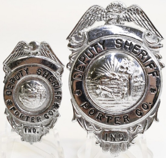 Obsolete Porter County Deputy Sheriff Badge Set