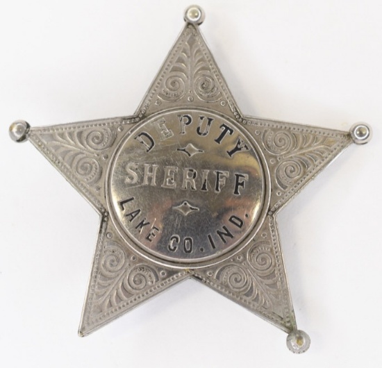 Early Obsolete Lake Co. Ind. Deputy Sheriff Badge