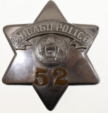 Obsolete Early Chicago Police Pie Plate Badge #52