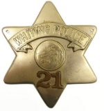 Obsolete Whiting, IN Police Pie Plate Badge #21