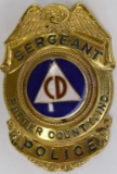 Obsolete Porter County CD Police Sergeant Badge