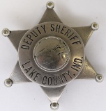 Early Obsolete Lake Co. Ind. Deputy Sheriff Badge