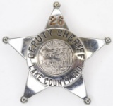 Vintage Obsolete Lake Co Ind. Deputy Sheriff Badge