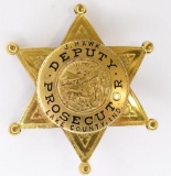 Vtg Obsolete Lake Co. Deputy Posecutor Named Badge