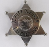 Vintage Obsolete Lake Co. Deputy Coroner Badge