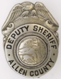 Early Obsolete Allen Co. Ind. Deputy Sheriff Badge