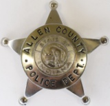 Obsolete Allen County Ind. Police Badge