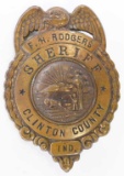 Named Obsolete Clinton Co. Ind. Sheriff Badge