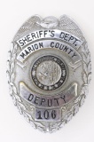 Obsolete Marion Co. Deputy Sheriff Badge