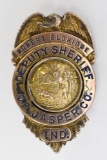 Obsolete Jasper Co. Ind Named Deputy Sheriff Badge