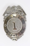 Obsolete Cedartown Pennsylvania Police Badge