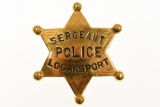 Obsolete Logansport Indiana Police Sergeant Badge