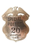 Obsolete 1945 Indianapolis Special Police Badge