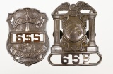 Early Obsolete Indianapolis Police Badge Set