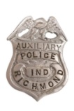 Obsolete Richmond Indiana Auxiliary Police Badge