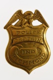 Obsolete Richmond Indiana Police Captain Badge