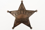 Early Obsolete Terre Haute Indiana Police Badge