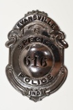 Obsolete Evansville Indiana Special Police Badge