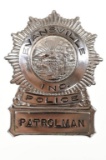 Obsolete Evansville Indiana Patrolman Police Badge