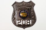 Obsolete Gary Indiana Police Badge #208