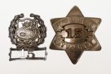 Obsolete Gary IN Police Badge & Cap Badge Set #15